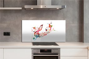 Szklany Panel Kolorowe Nuty i Motyle