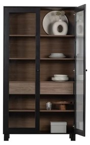 Czarna witryna z litego drewna sosnowego 110x200 cm Goos – WOOOD