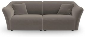 Brązowa aksamitna sofa 206 cm Tokyo – Cosmopolitan Design
