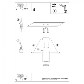 Lampa sufitowa w czarno-złotym kolorze Crown – Nice Lamps