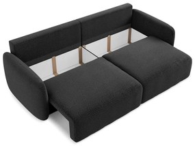 Czarna rozkładana/ze schowkiem sofa 238 cm Kalena – Makamii