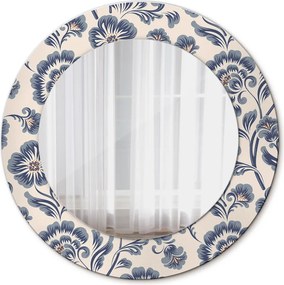 Lustro dekoracyjne okrągłe Wzór kwiatu