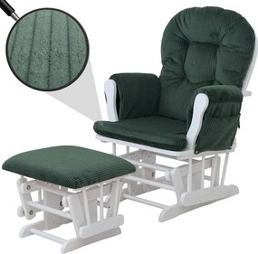 Leżanka MCW-C76,  zielony rama biały