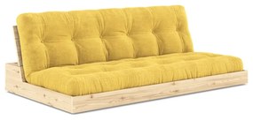 Żółta sztruksowa rozkładana sofa 196 cm Base – Karup Design