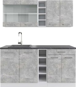 Pojedyncza kuchnia beton/biały 160x60x81.6 r-line
