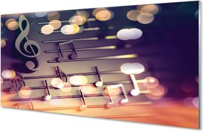 Szklany Panel Klasyczne Czarne Nuty