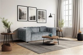 Sofa prosta z tkaniny szenilowej "Vendome" - 2 miejsca - Szary