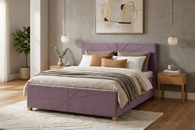 Łóżko PATI 180x200 cm Liliowy Z materacem
