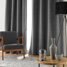 Antracytowa aksamitna zasłona 140x260 cm Olympe – douceur d'intérieur