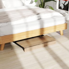 HOMCOM Składane Biurko na Kółkach, Oszczędzające Miejsce, Stal, MDF, Dąb