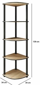 Regał Corner Oak, 5 półek