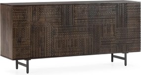 Ciemnobrązowa komoda z litego drewna mango 160x75x40 cm Kalai – MOME