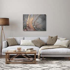 Obraz na szkle - Szaro - złoty marmur (70x50 cm)