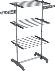 HOMCOM Stojak na pranie składana suszarka do ubrań 4 poziomy system One-Click 142x55x152 cm | Aosom PL