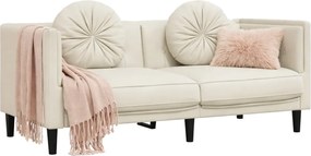 Kremowa stylowa sofa 2-osobowa z poduszkami N3-C93