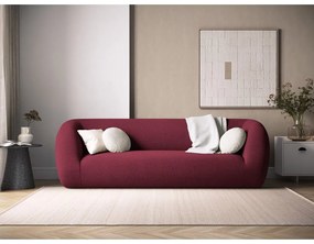 Bordowa sofa z materiału bouclé 230 cm Essen – Cosmopolitan Design