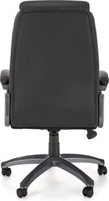 Czarno-szary fotel gabinetowy z ekoskóry Steven Halmar