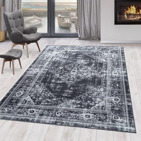 Dywan z nadrukiem Fiesta Vintage szaro-czarny 120 cm x 170 cm