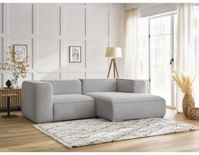 Jasnoszary narożnik z materiału bouclé (prawostronny) Zephyr – Bobochic Paris