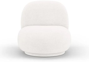 Biały fotel z materiału bouclé Chuck – Micadoni Home