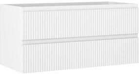 Mexen Rivel szafka łazienkowa podumywalkowa 100 cm, 2 szuflady, ryflowana , biała mat - 91A20-10047-2-BFF01