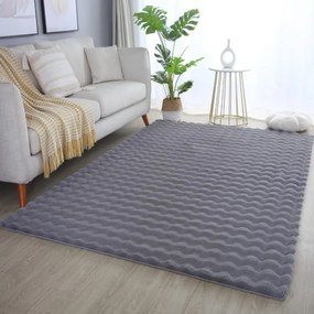 Dywan pluszowy Ambiance 3D szary 80 cm x 150 cm