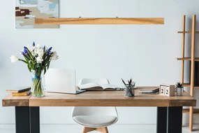 Lampa wisząca LED 80 cm z drewna jesionowego w stylu rustykalnym L80KB