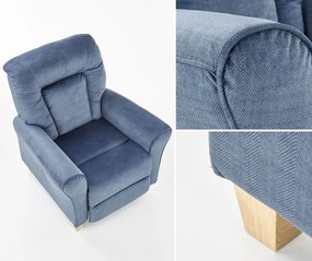 Rozkładany fotel wypoczynkowy na drewnianych nóżkach Bard