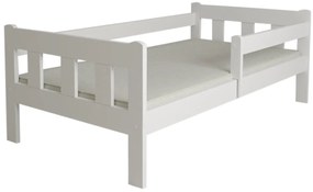 Łóżko dziecięce NESTY 90 x 200 cm, białe Stelaż: Ze stelażem listwowym rolowanym, Materac: Materac Somnia 18 cm