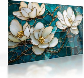 Obraz na szkle - Witraż z magnolią (70x50 cm)