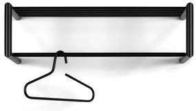 Czarny metalowy wieszak ścienny z półką 80 cm Smooth – Spinder Design