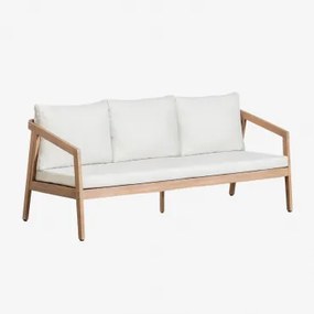 Sofa 3-osobowa Z Drewna Akacjowego Kaela Jasny Akacjowy Brąz - Sklum