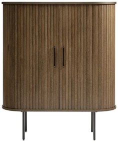 Brązowa szafka w dekorze dębu z drzwiami przesuwnymi 100x118 cm Nola – Unique Furniture