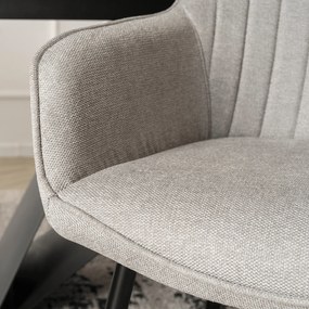 Krzesło Tapicerowane do Salonu MALAGA Szare Nowoczesne