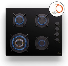 Klarstein Goldflame 60cm Płyta gazowa 4 palniki Czarny