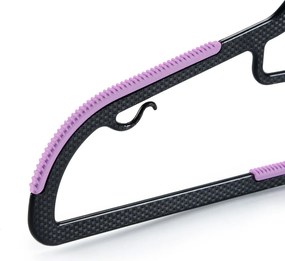 Zestaw wieszaków z antypoślizgową nakładką SOFTY 20 szt. czarno-fioletowe