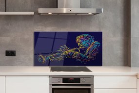 Szklany Panel Muzyk z Trąbką