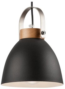 Czarna lampa wisząca z metalowym kloszem Danielle – LAMKUR