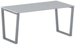 Biurko PRIMO IMPRESS, 160x80 cm, szaro-srebrna podstawa, szary