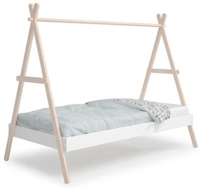 Białe łóżko dziecięce w kształcie domku z drewna sosnowego 90x200 cm Trufa – Marckeric