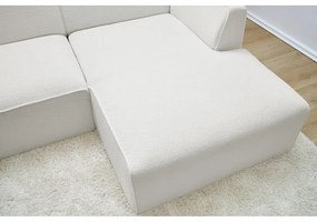 Biały narożnik modułowy z materiału bouclé (prawostronny/w kształcie litery L) Megeve – Bobochic Paris