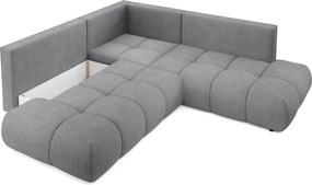 Masseno Narożnik DUCA z funkcją spania i pojemnikiem na pościel Narozniki L, Rozkładana sofa - Szary, FLOW 17