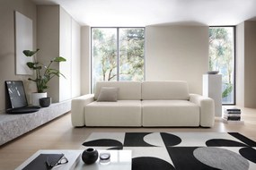 Masseno Sofa VEO z funkcją spania i pojemnikiem na pościel, Rozkładana sofa - Kremowy, RAVEN 24