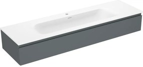 Mexen Orio szafka łazienkowa 160 cm z umywalką Vela, 1 szuflada, grafit mat/biała mat - 91A10-16023-1-BF66-W23M01