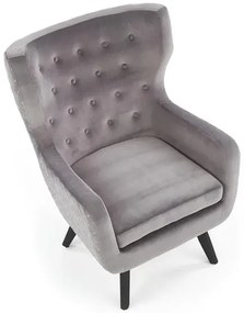 Fotel MARVEL VELVET szary HALMAR