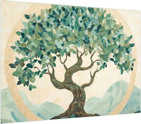 Obraz – Elegancka mozaika z drzewem (70x50 cm)
