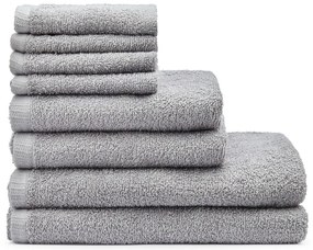 Szare bawełniane ręczniki szybkoschnące/frotte zestaw 8 szt. Quick Dry – Catherine Lansfield