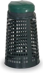 Plastikowy kosz na worki na odpady 120 l, ciemnozielony