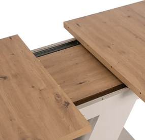 Stół Prostokątny Rozkładany CLARK 120-160 cm Dąb Artisan/Kaszmir Japandi