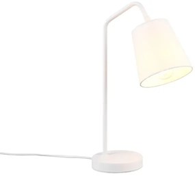 Biała lampa stołowa z tekstylnym kloszem (wys. 45 cm) Buddy – Trio